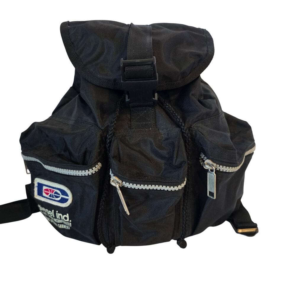 Vintage Diesel Industry Anti-Shock Mini Backpack Black Nylon Bag